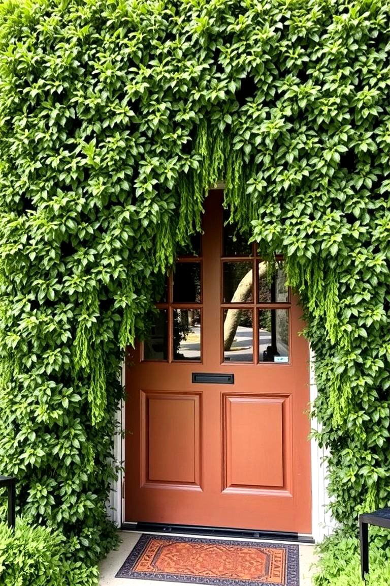 Front Door Foliage Curtains - 24 Front Door Privacy Ideas