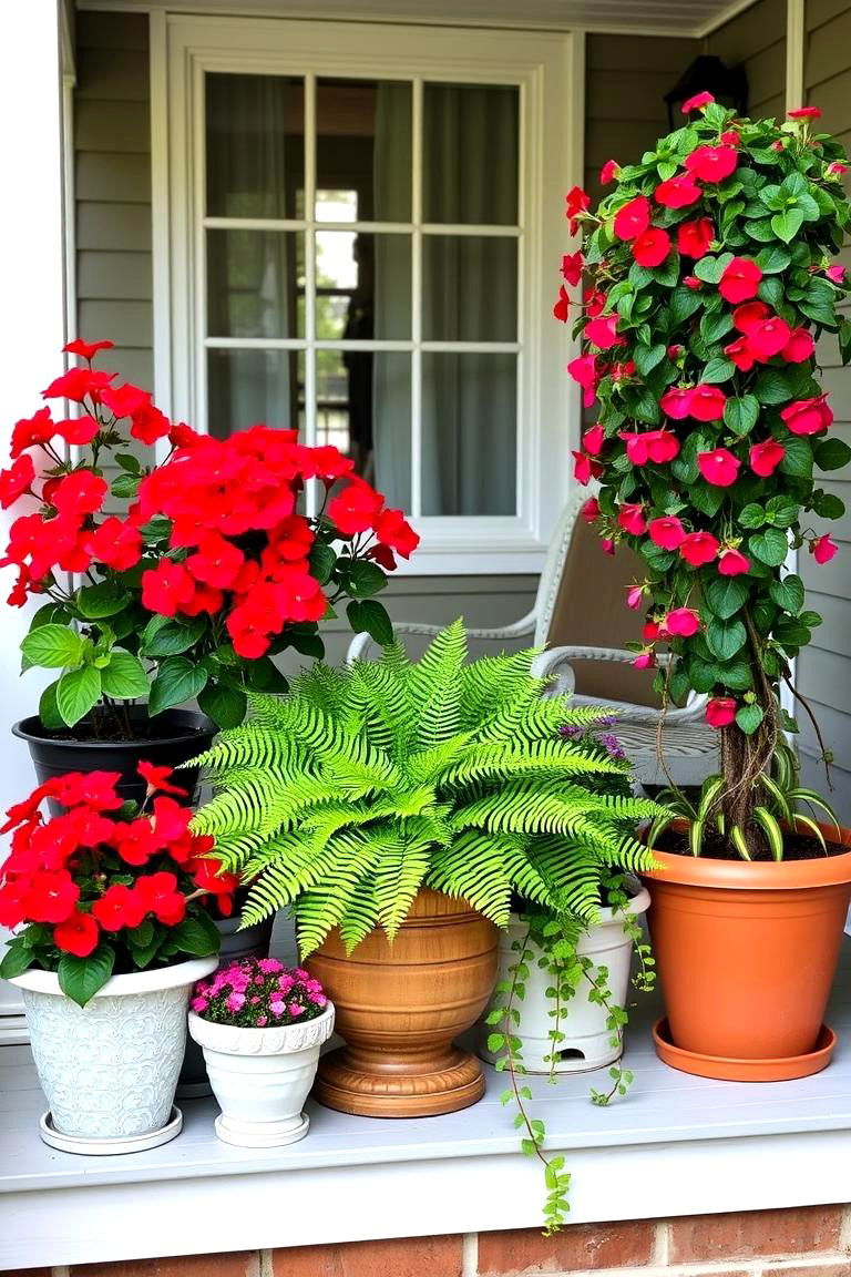 Front Porch Plant Ensemble - 24 Potted Plant Arrangement Ideas