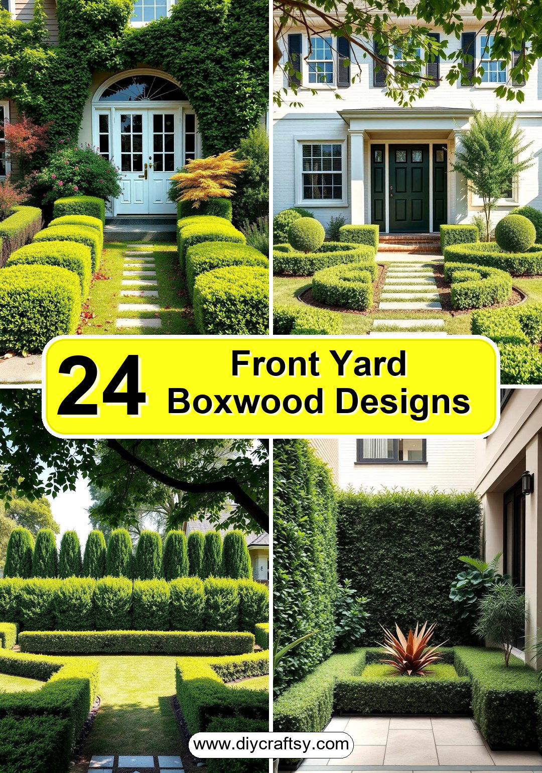 Front Yard Boxwood Designs