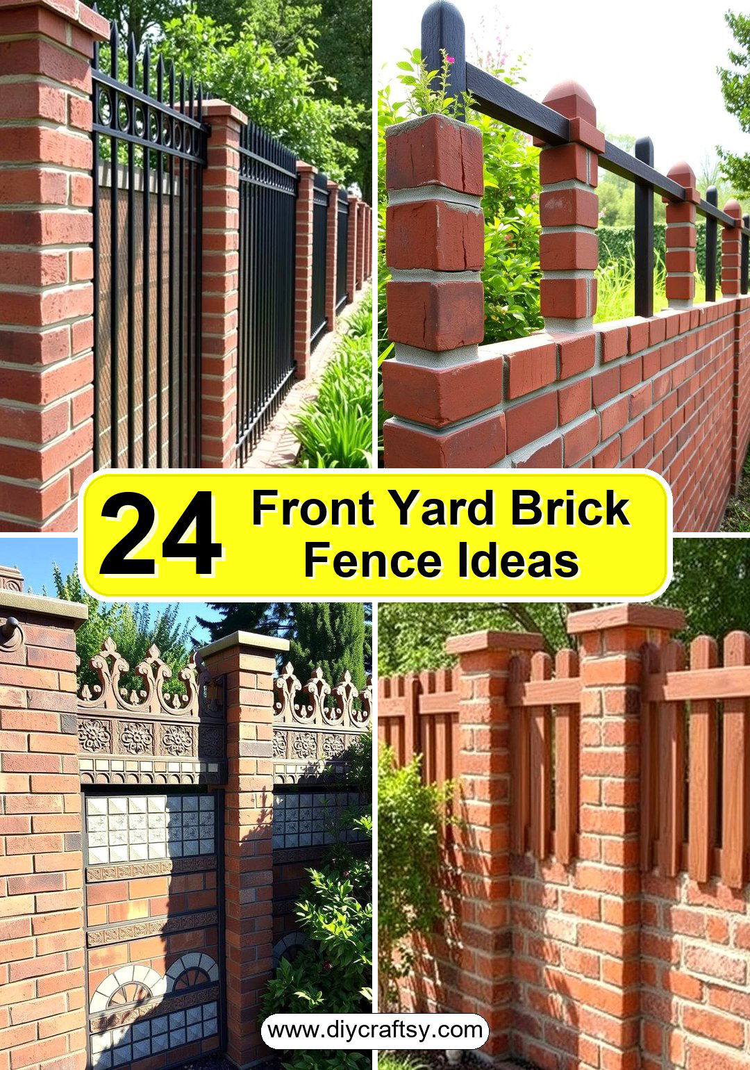 Front Yard Brick Fence Ideas