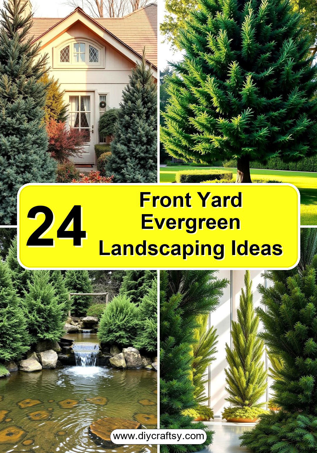Front Yard Evergreen Landscaping Ideas