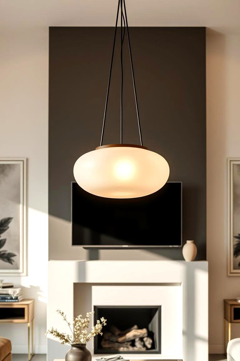 Frosted Glass Lighting for Soft Elegance - 24 Fireplace Lighting Ideas
