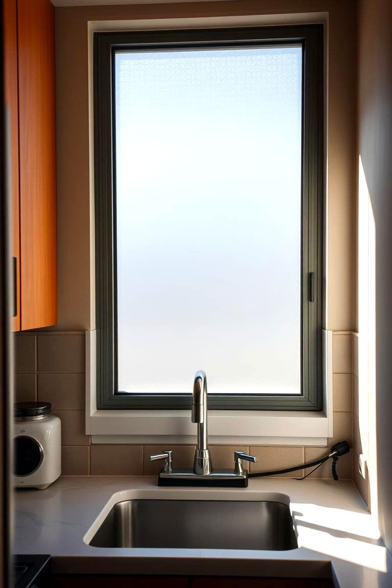 Frosted Glass Privacy - 24 Kitchen Window Ideas Over Sink
