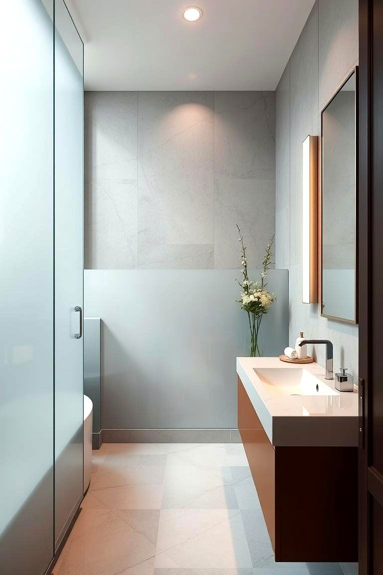 Frosted Glass Wainscoting - 24 Bathroom Wainscoting Ideas