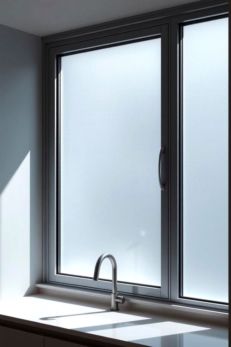 Frosted Glass Window for Privacy - 24 Kitchen Window Ideas