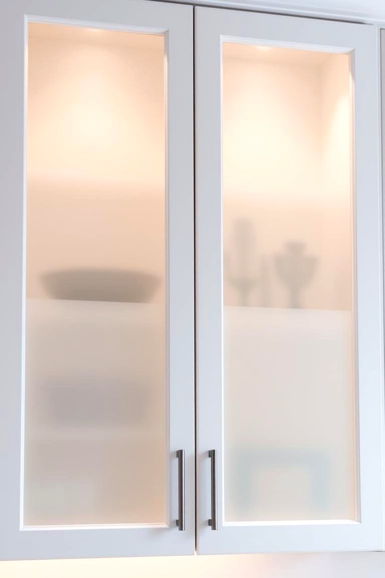 Frosted Glass for Subtle Sophistication - 24 Modern Style Glass Kitchen Cabinets