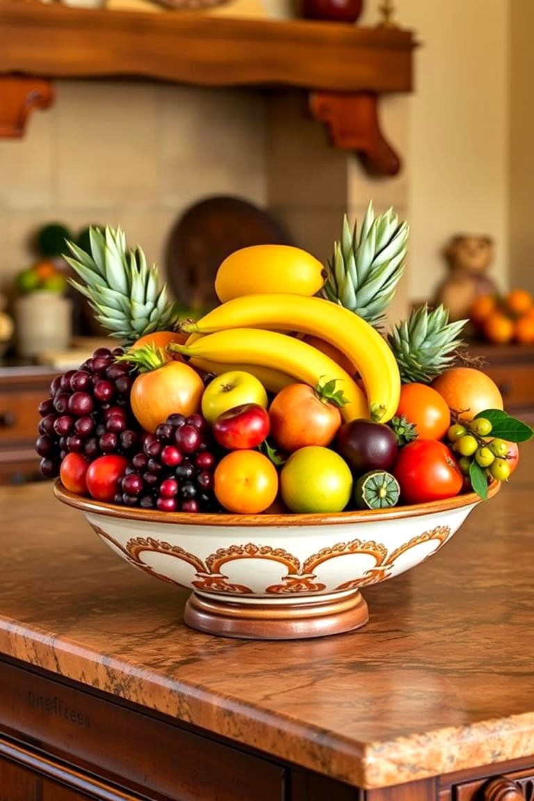 Fruit Bowl as Centerpiece - 24 Tuscan Kitchen Design Ideas