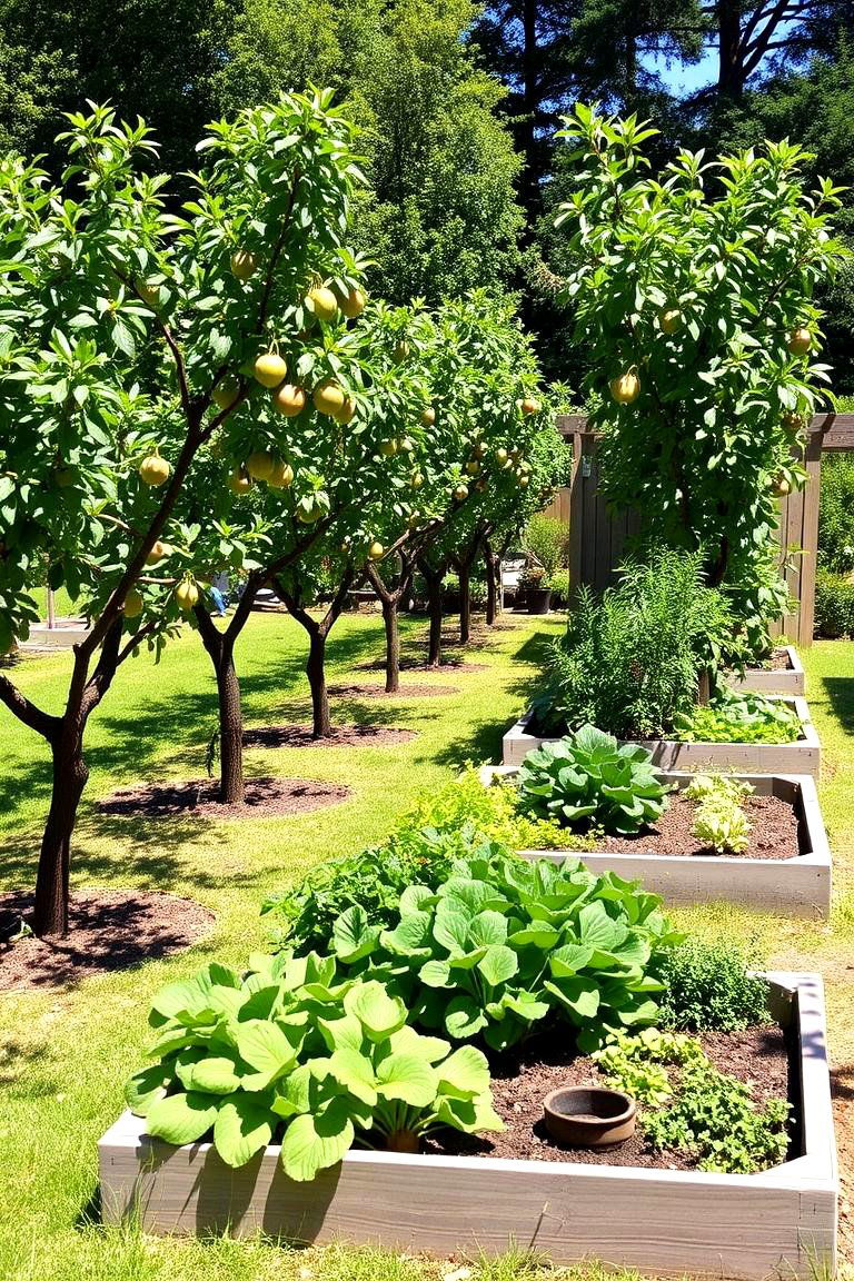 Fruit Orchard and Vegetable Garden - 24 Large Backyard Landscaping Ideas