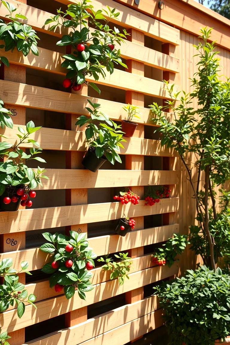 Fruit Tree Wall - 24 Vertical Pallet Garden Ideas