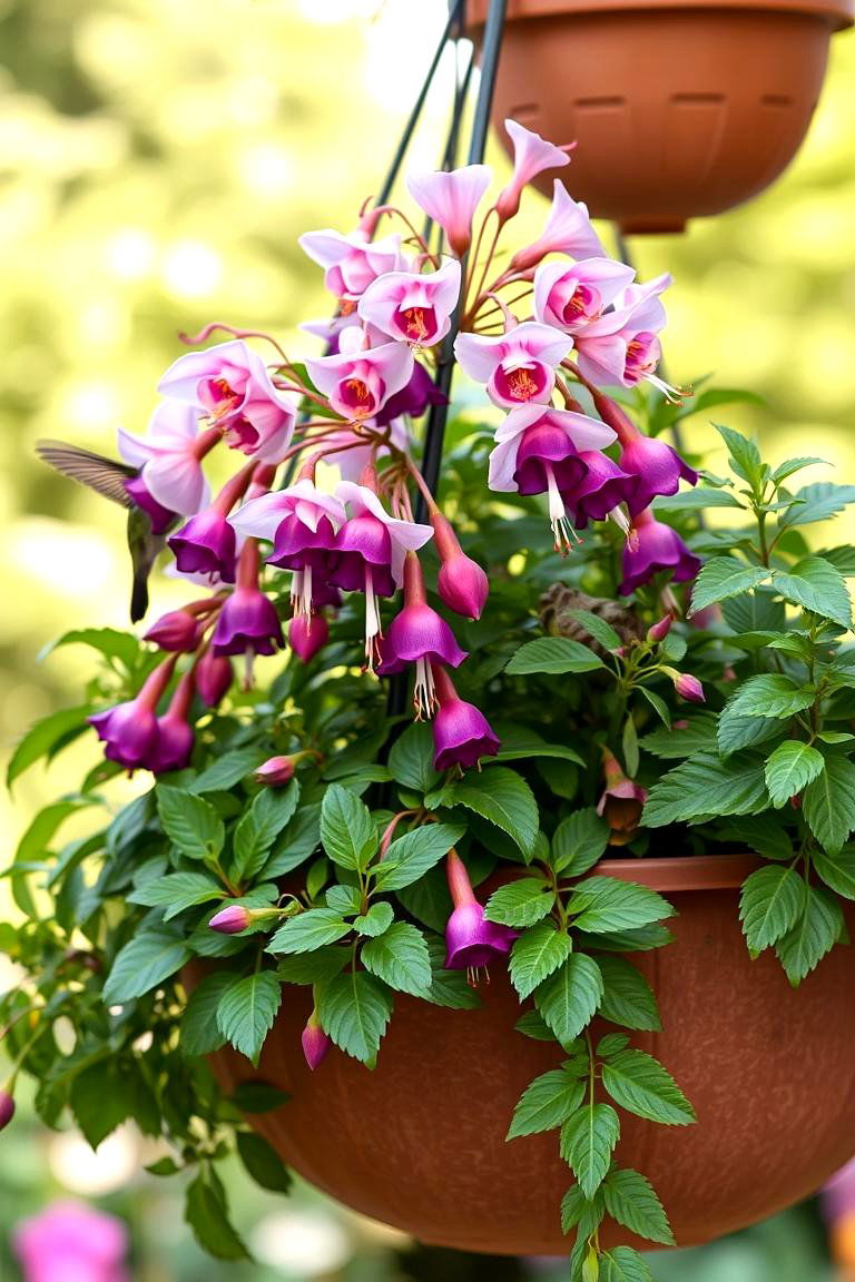 Fuchsias Dazzling Drooping Flowers - 24 Outdoor Plants for Patio