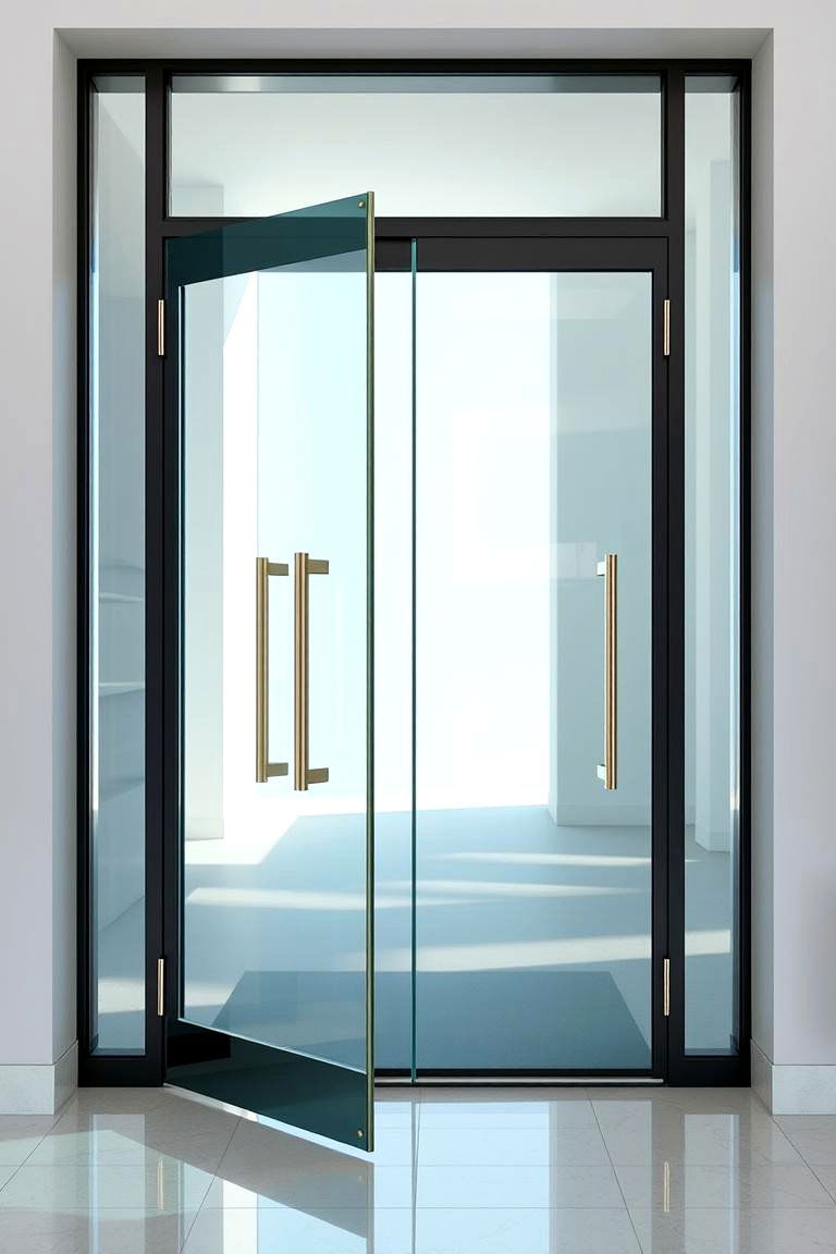Full Length Glass Door with Handles - 24 Glass Front Doors Ideas