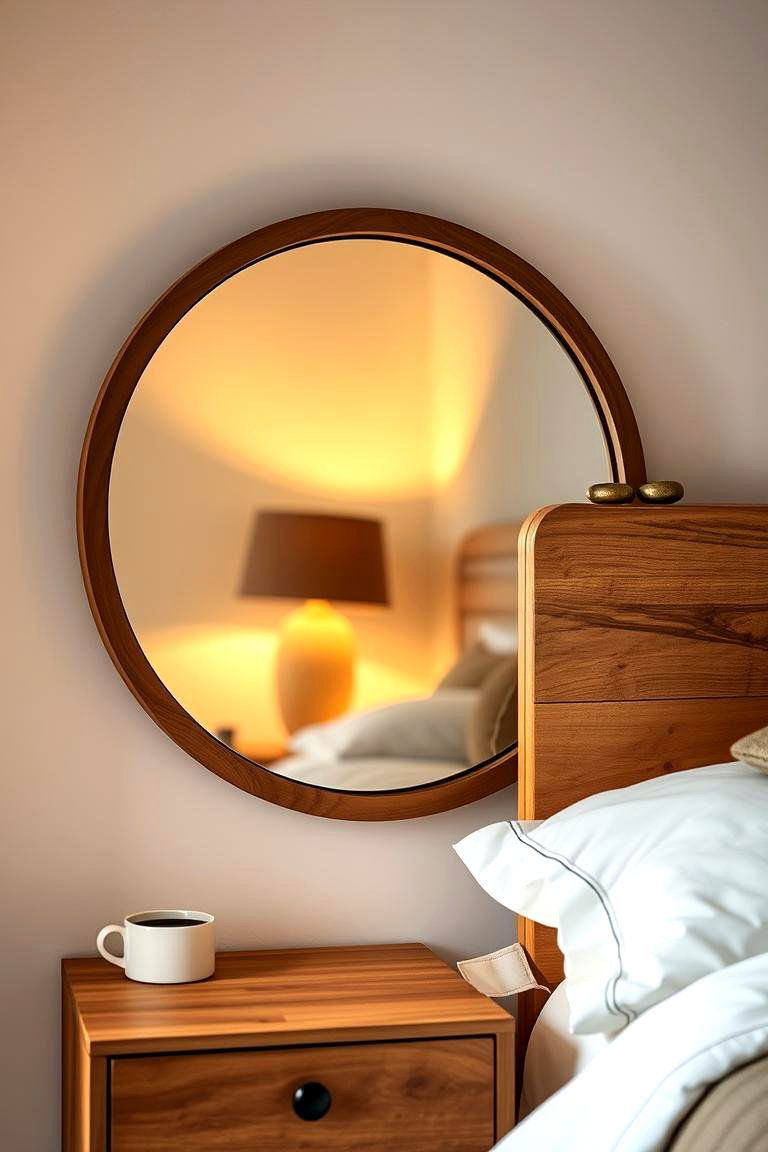 Full Length Mirror Behind a Low Nightstand - 24 Mirror Behind Nightstand Design Ideas