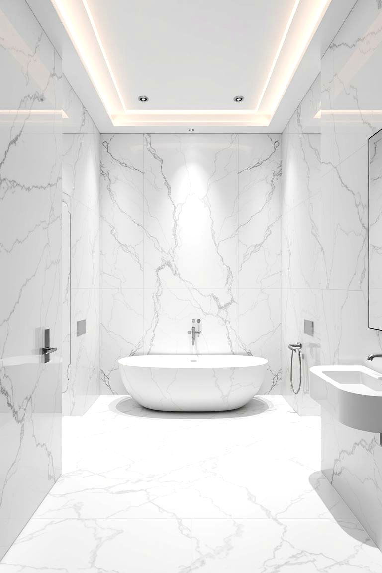 Full Marble Walls - 24 Marble Bathroom Ideas