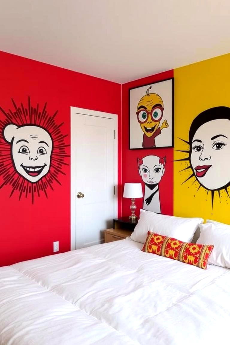 Fun Pop Art Accents - 24 Bedroom Wall Painting Ideas