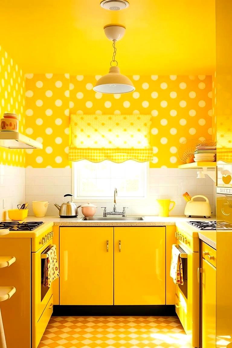 Fun and Cheerful Polka Dots - 24 Kitchen Wallpaper Ideas