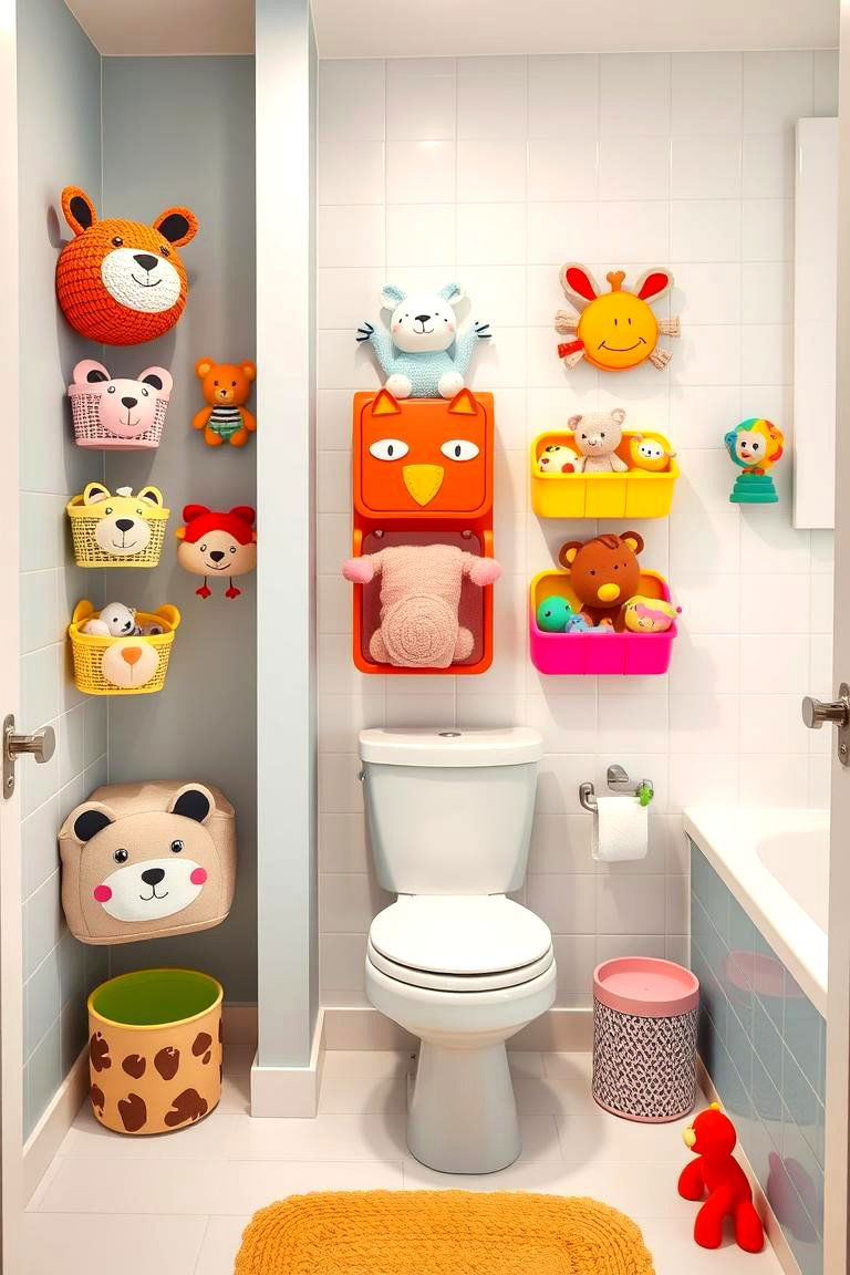 Fun and Functional Storage Solutions - 24 Kids Bathroom Ideas