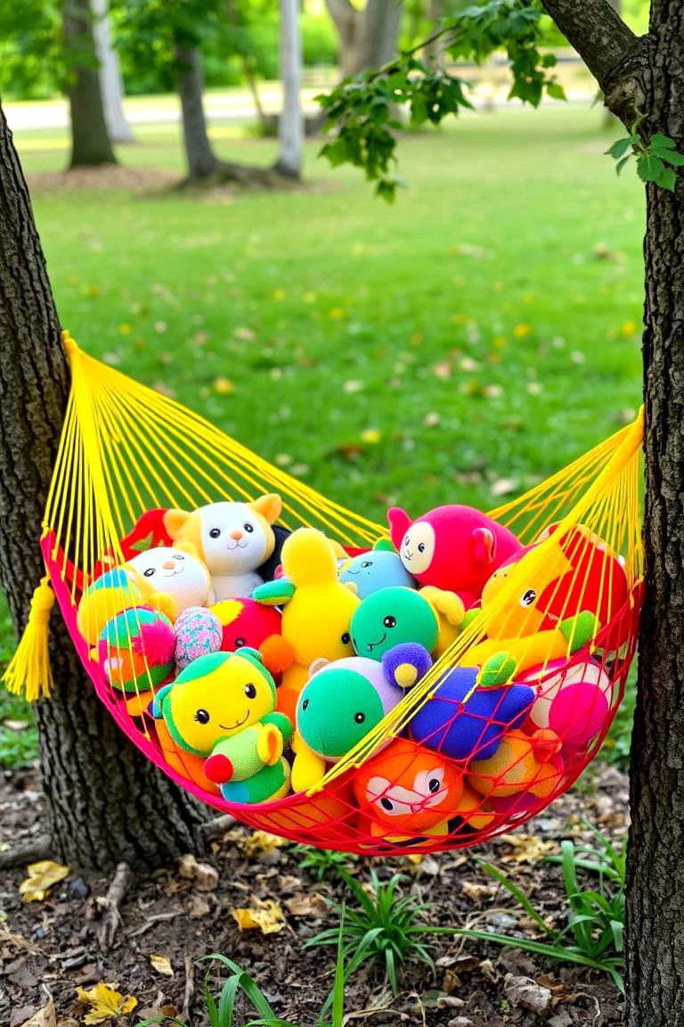 Fun and Functional Toy Hammocks - 24 Outdoor Toy Storage Ideas