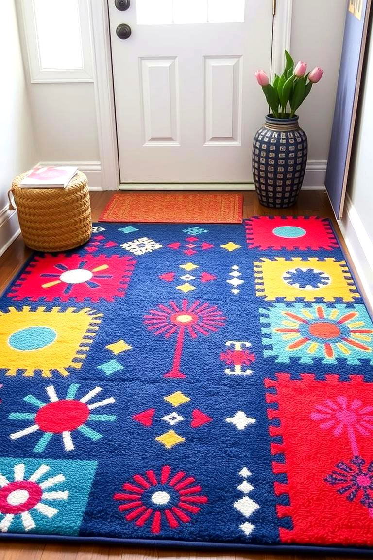 Fun and Playful Rug - 24 Entryway Rug Ideas