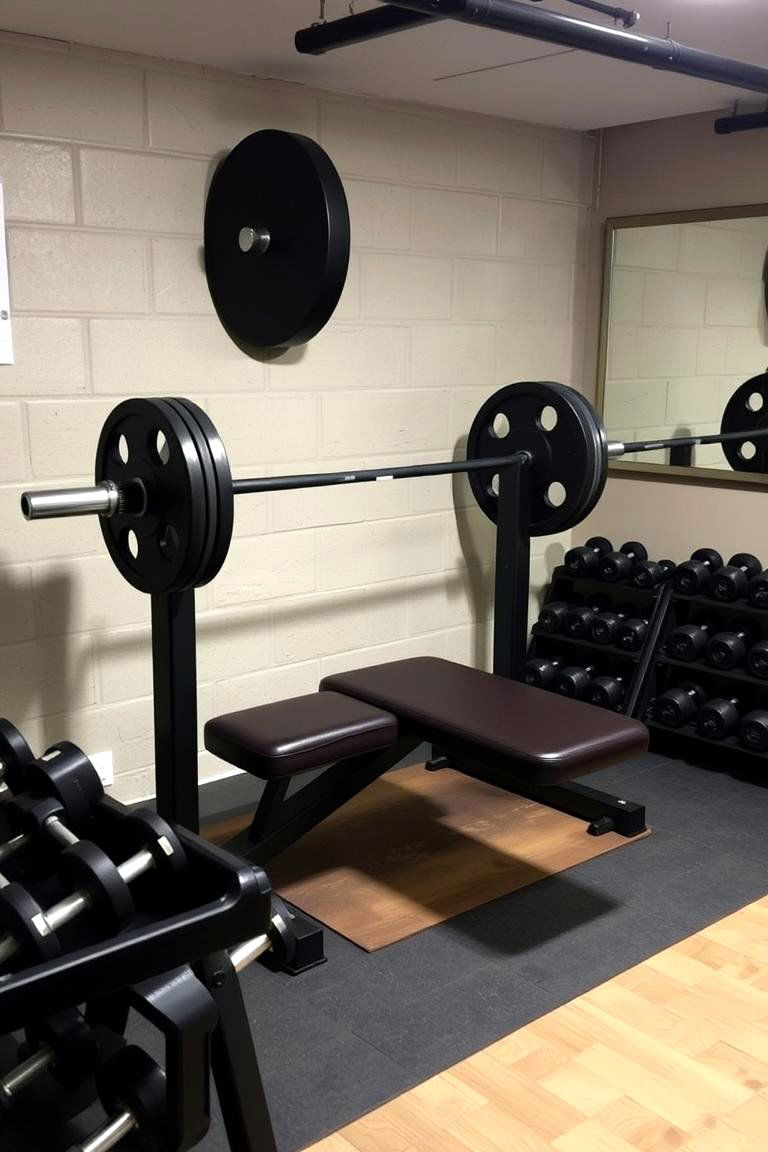 Functional Bench Press Area - 24 Basement Gym Ideas