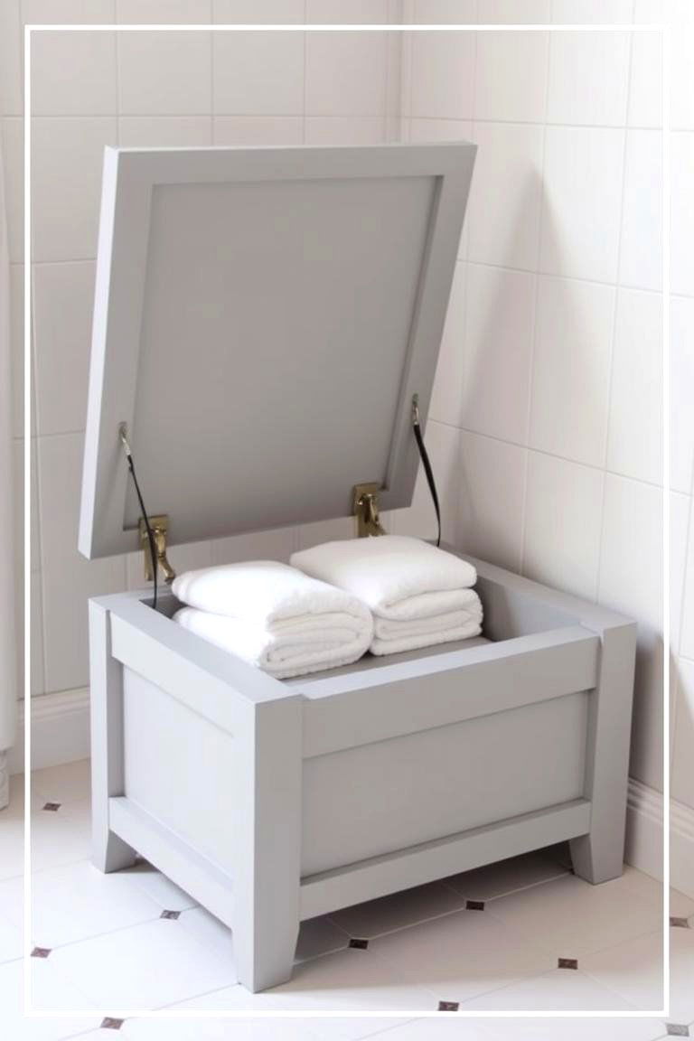 Functional Bench with Hidden Storage - 24 Towel Storage Ideas