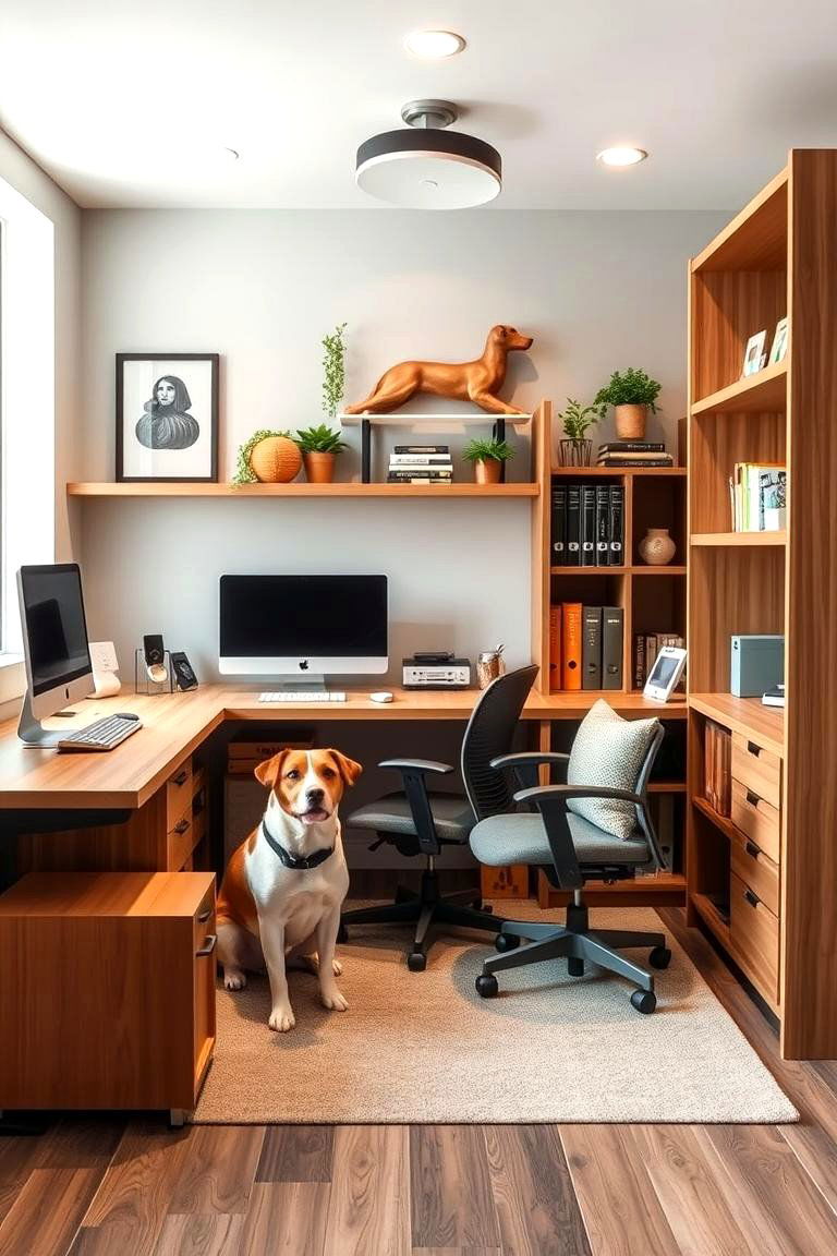 Functional Canine Office - 24 Dog Room Ideas