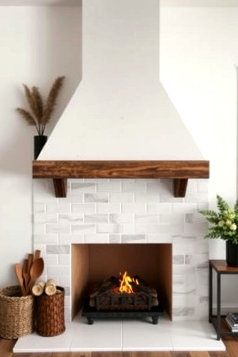 Functional Ceramic Backsplash - 24 Farmhouse Fireplace Tile Ideas