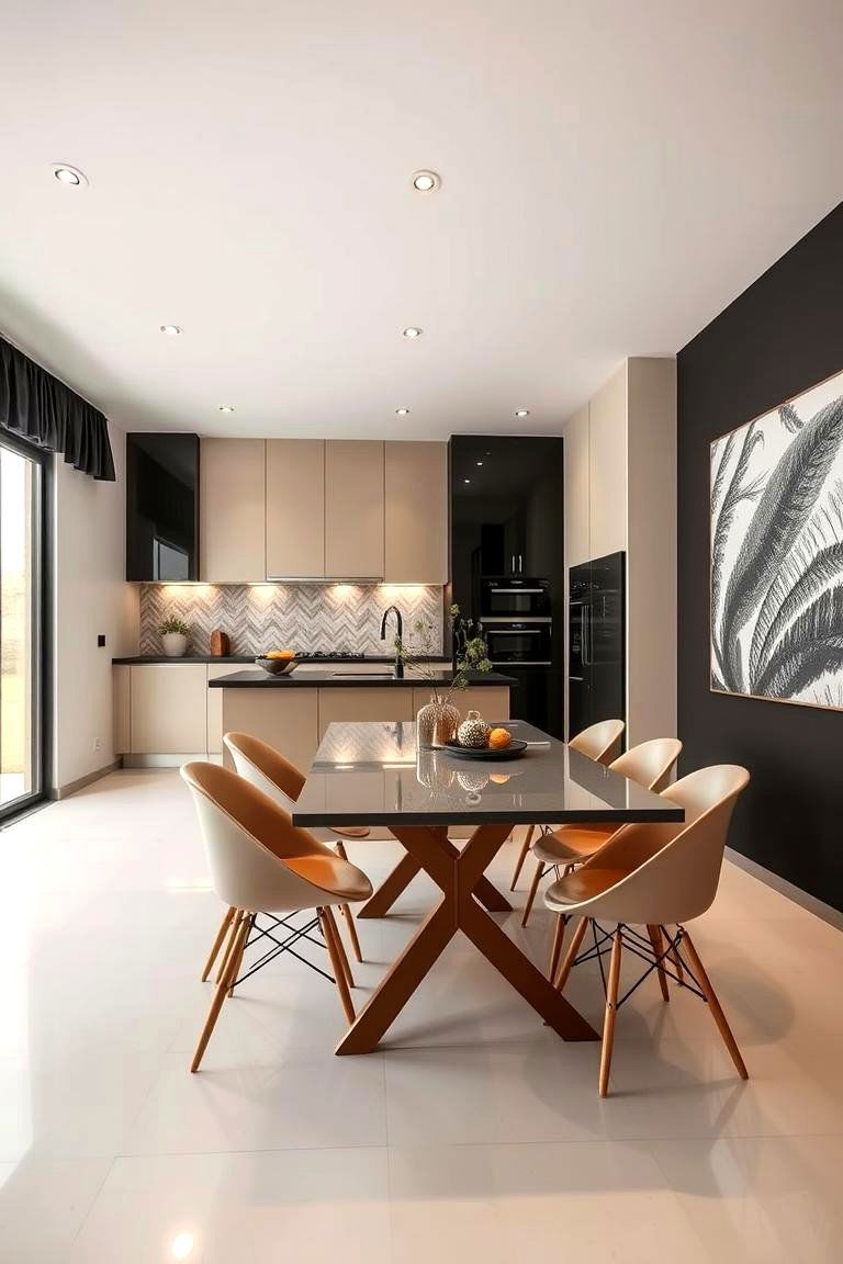 Functional Dining Areas - 24 black and beige kitchen ideas