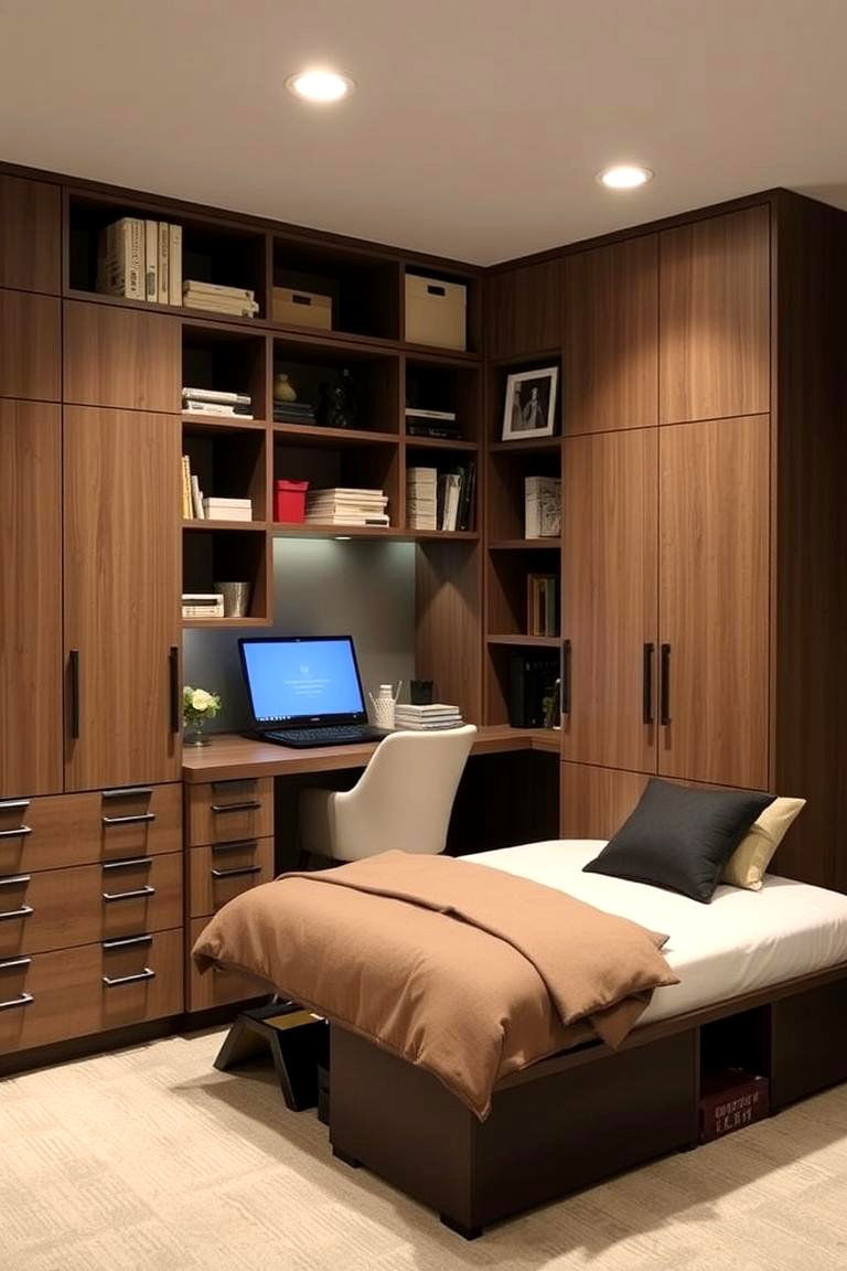 Functional Dual Purpose Space - 24 basement office ideas