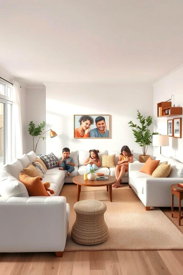 Functional Family Space - 24 White Couch Living Room Ideas