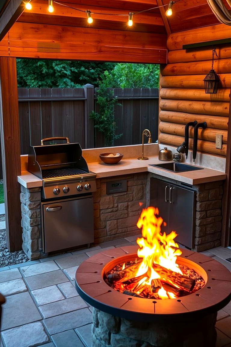 Functional Fire Pit Kitchen - 24 Small Outdoor Kitchen Ideas