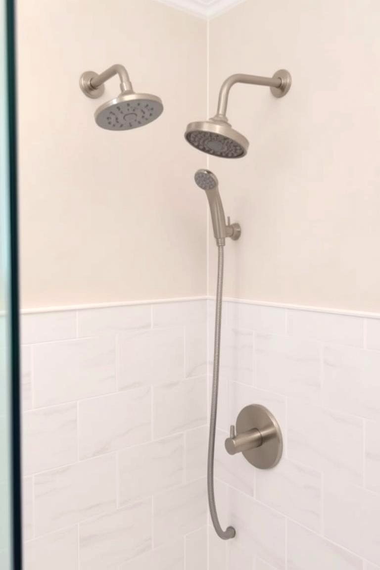 Functional Half Wall with Dual Shower Heads - 24 Half-wall Shower Ideas