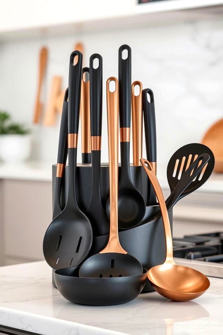 Functional Kitchen Utensils with Black and Copper Finishes - 24 black and copper kitchen ideas