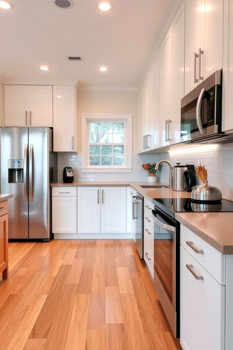 Functional Kitchen with Easy to Clean Wood Floors - 24 Kitchens With Wood Floors