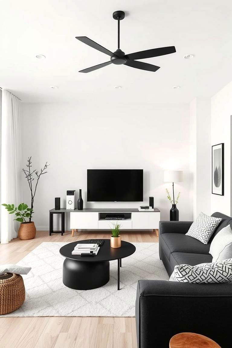 Functional Minimal Decor - 24 Black and White Boho Living Room Ideas