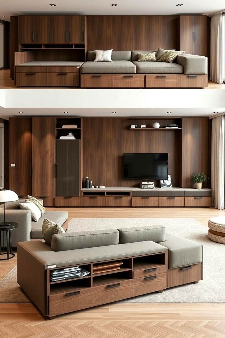 Functional Multipurpose Furniture - 24 Korean Living Room Ideas