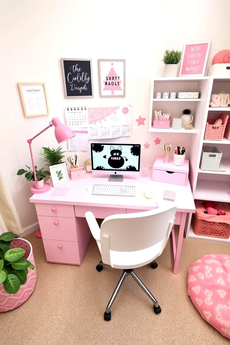 Functional Nursery Desk - 24 Pink Nursery Ideas