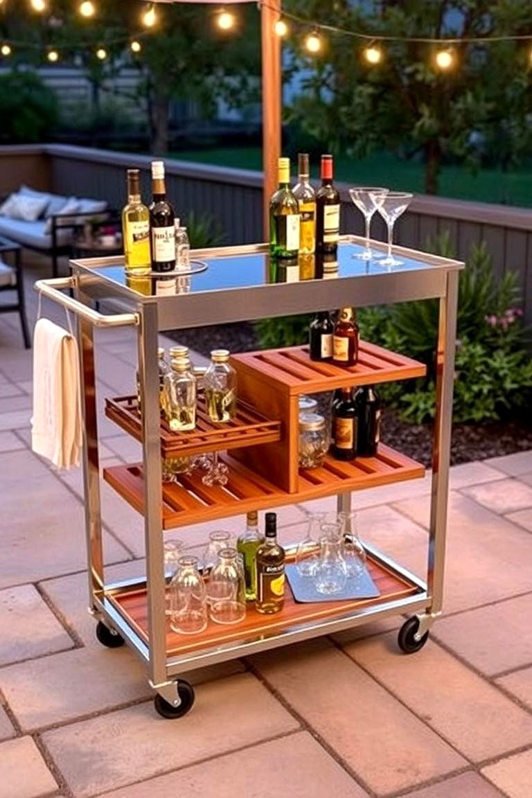 Functional Outdoor Bar Cart - 24 Outdoor Furniture Ideas
