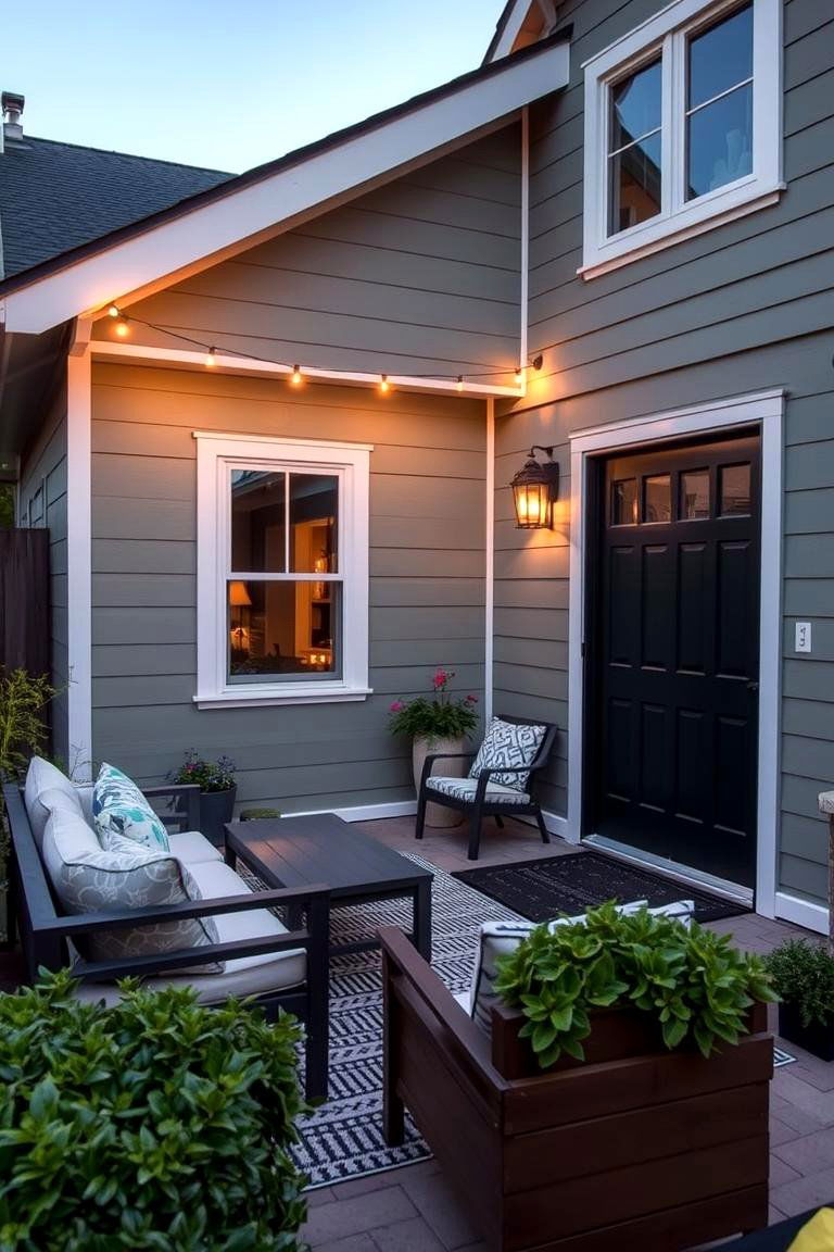 Functional Outdoor Spaces - 24 Sage Green House With Black Door
