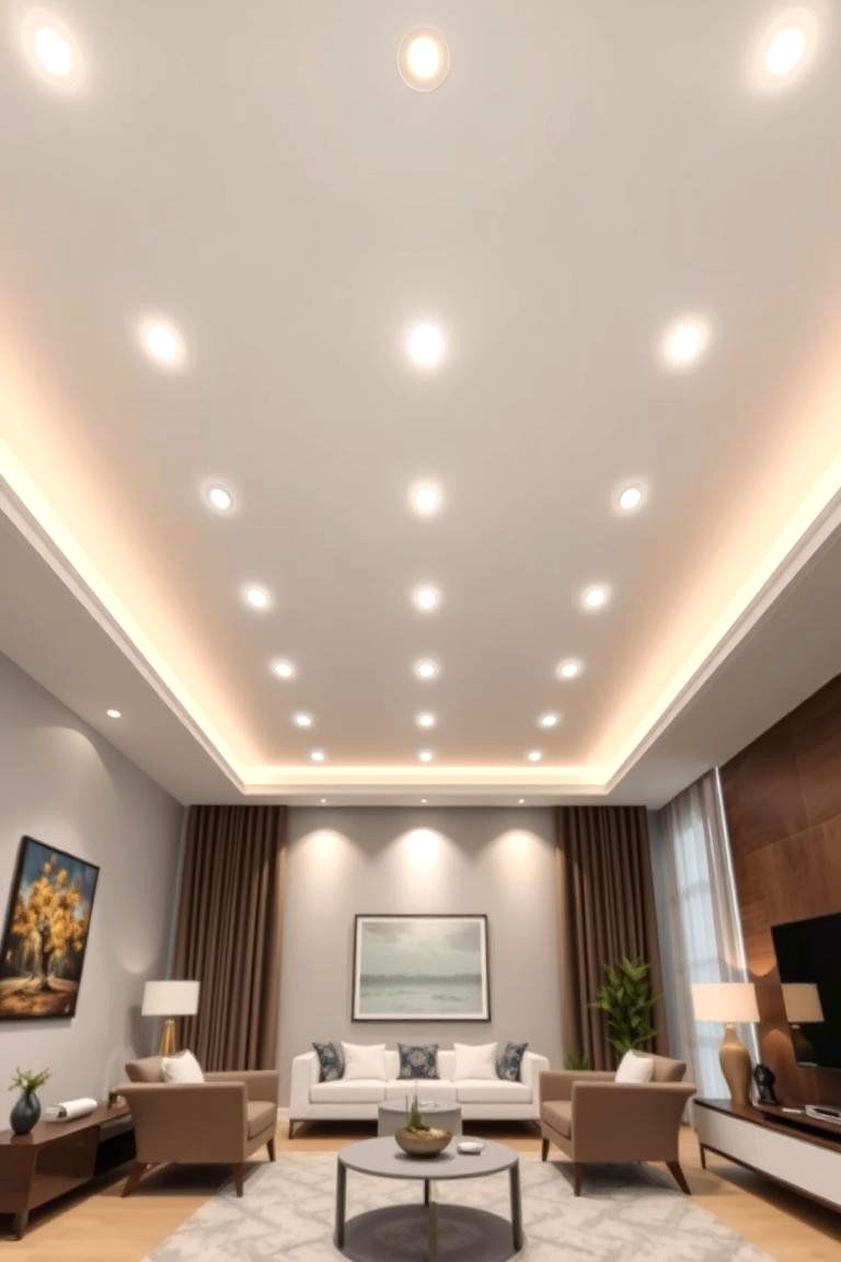 Functional Recessed Lighting Ceiling - 24 Living Room Ceiling Ideas