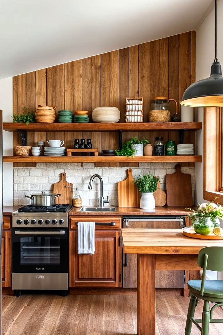 Functional Rustic Storage Solutions - 24 Green and Brown Kitchen Ideas