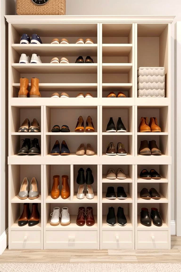 Functional Shoe Storage System - 24 Scandinavian Entryway Ideas