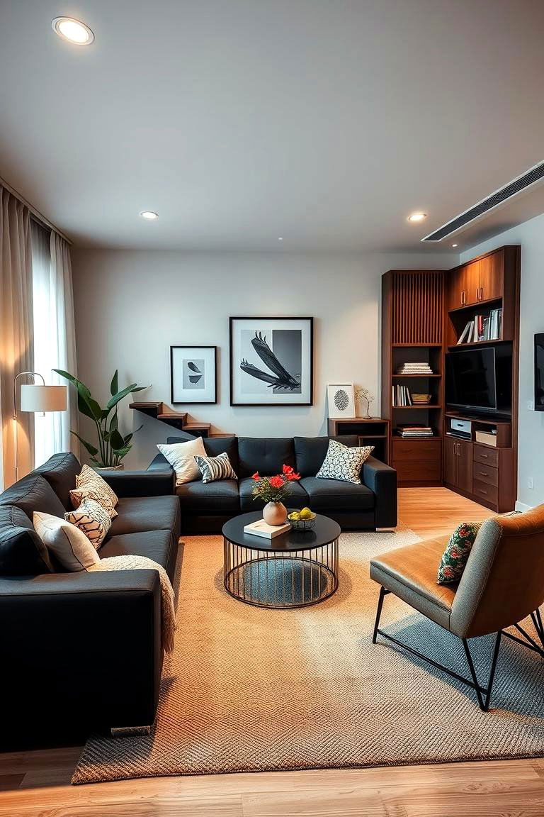 Functional Sophistication - 24 Black Couch Living Room Ideas