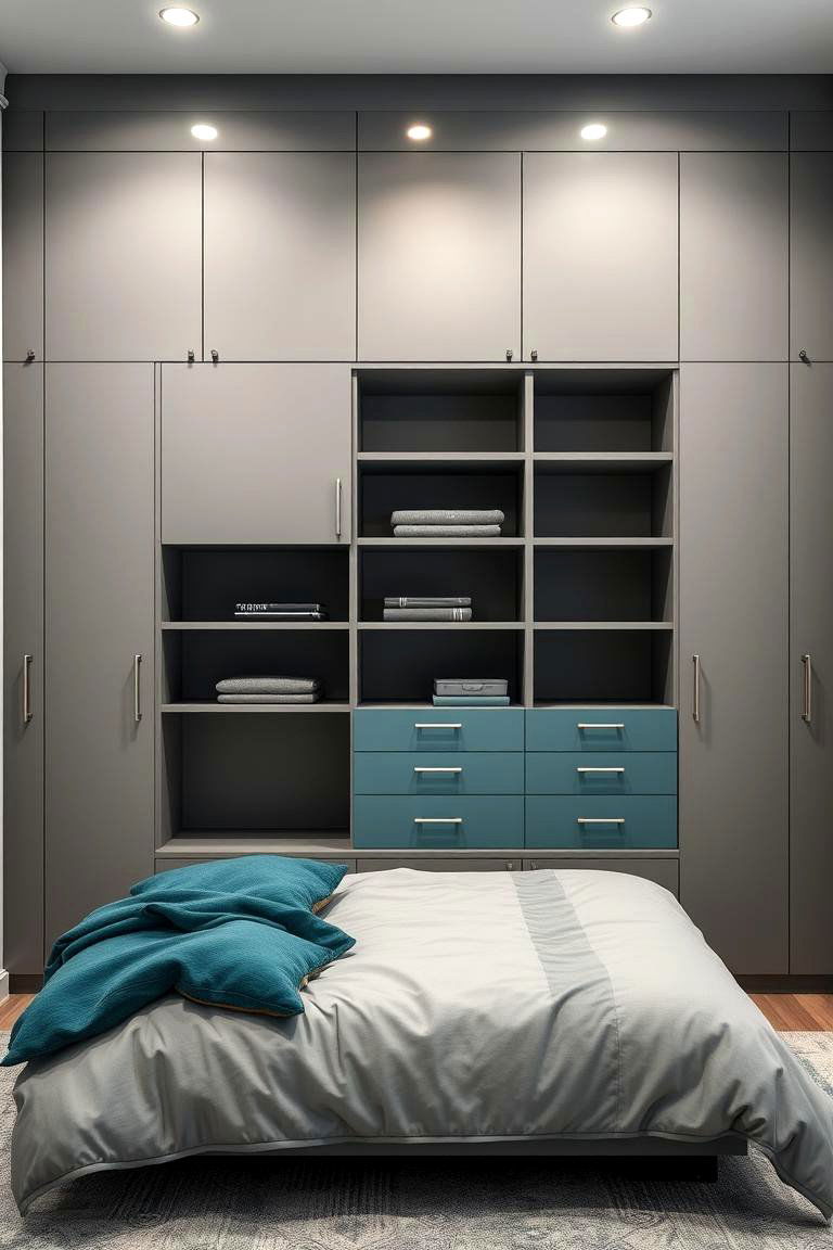 Functional Storage Solutions - 24 Teal and Grey Bedroom Ideas