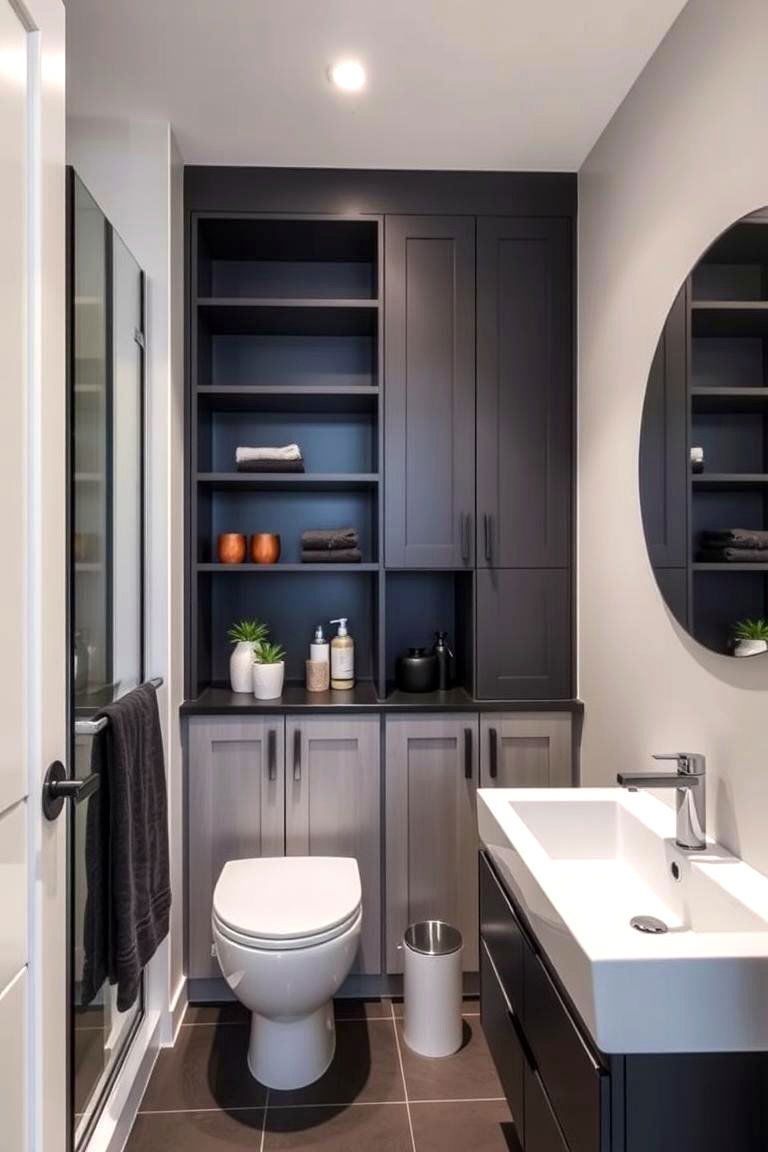 Functional Storage Solutions - 24 Black and Grey Bathroom Ideas