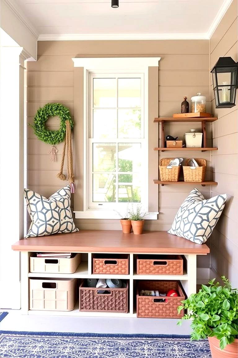 Functional Storage Solutions - 24 Large Front Porch Ideas