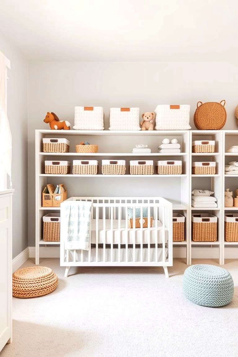 Functional Storage Solutions - 24 Minimalist Nursery Ideas