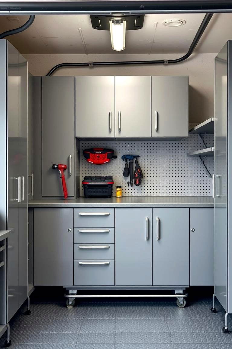 Functional Tool Cabinets - 24 Garage Decor Ideas