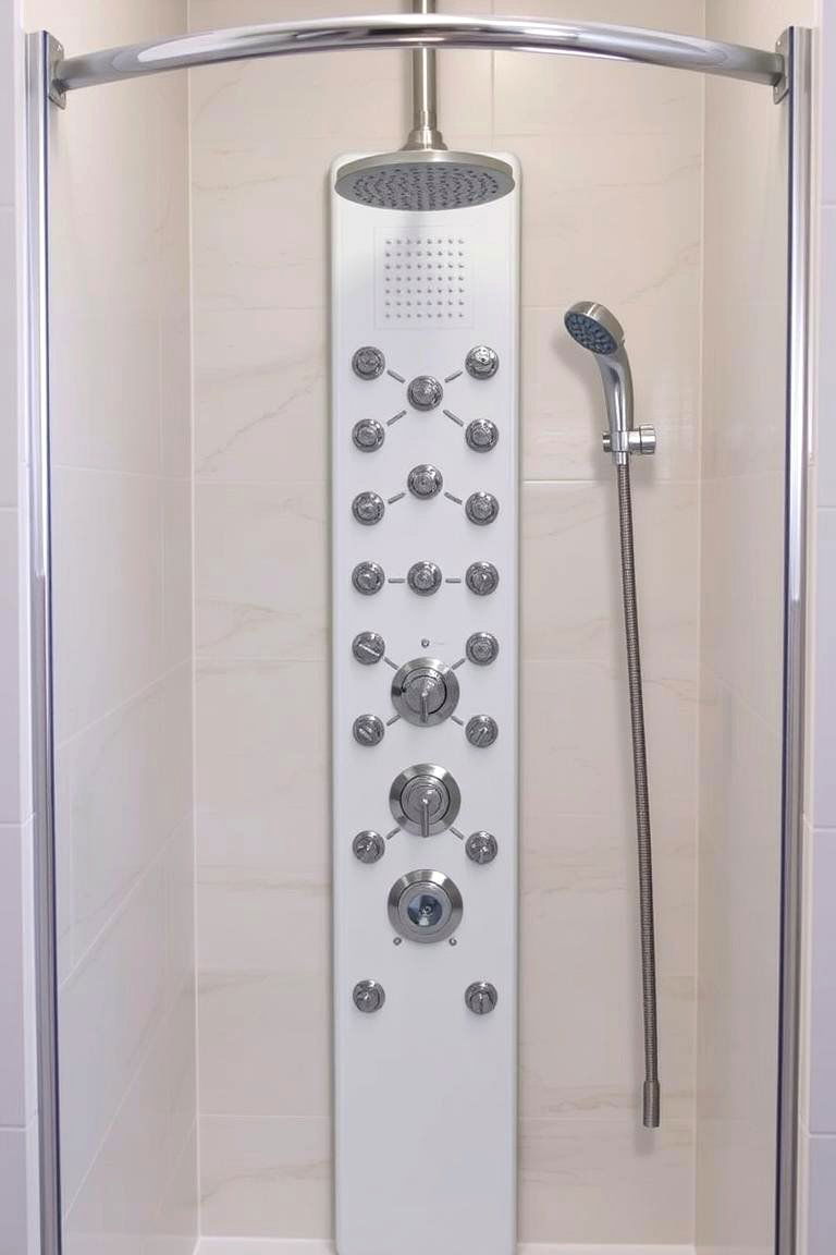 Functional Vertical Spa Panels - 24 Small Bathroom Walk-in Shower Ideas