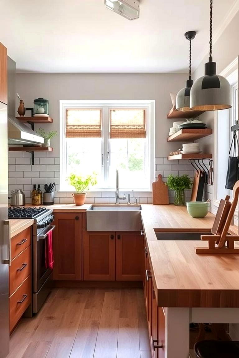 Functional Workspace - 24 Kitchens With Butcher Block Countertops