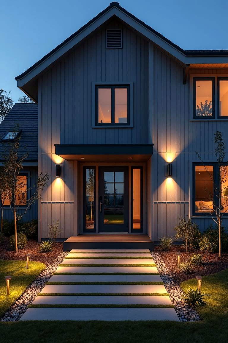 Functional and Aesthetically Pleasing Outdoor Lighting - 24 Scandinavian House Exterior Ideas